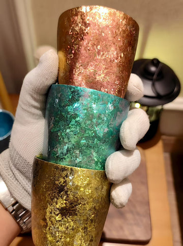 Pure Titanium Handmade Rock-Pattern Double-Layer Insulated Cup – 120ml